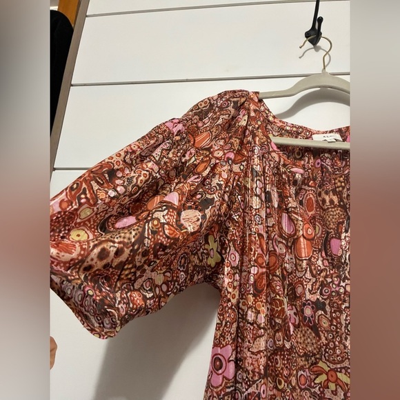 A.L.C Julianna Silk Short-sleeve Top In Sorbet Multi Size 4 - Picture 8 of 11